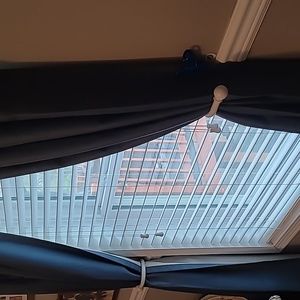 Stone blue blackout curtains!